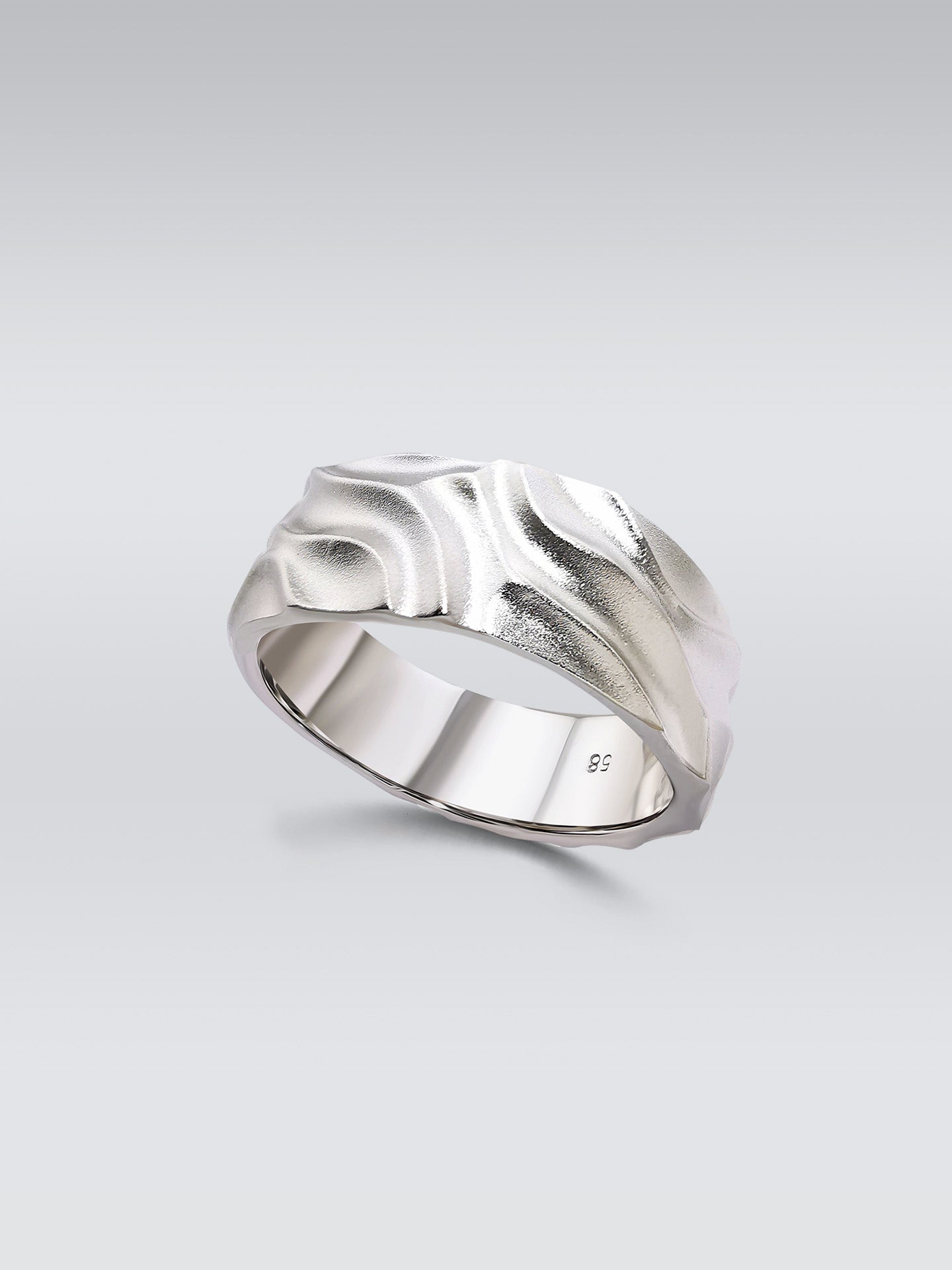 Hammered Wide Band Ring