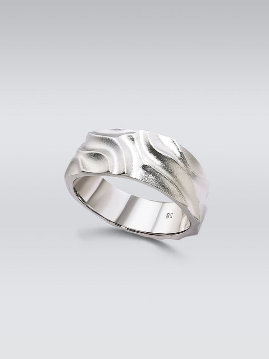 Hammered Wide Band Ring