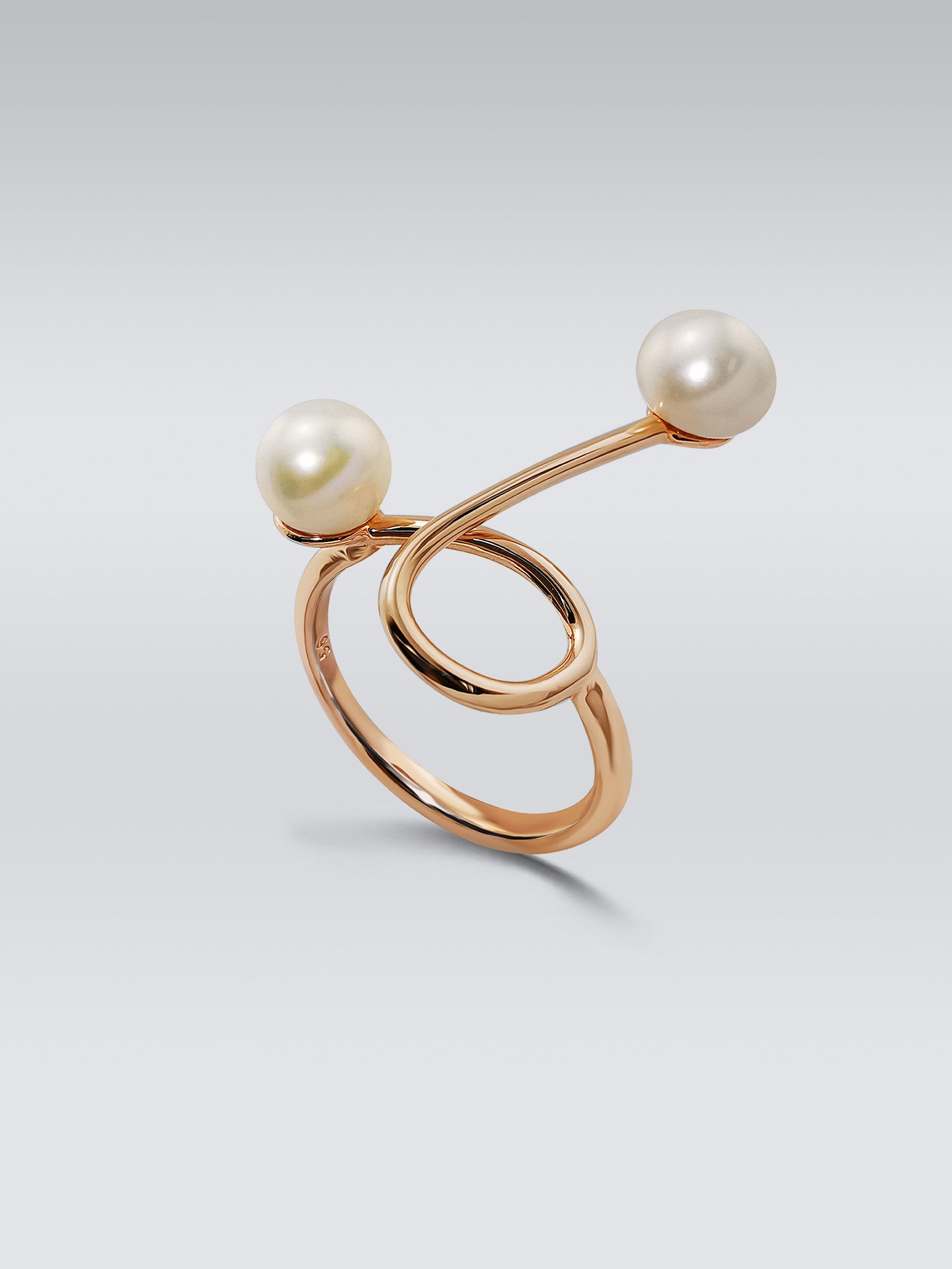 Rose Gold-Plated Pearl Ring