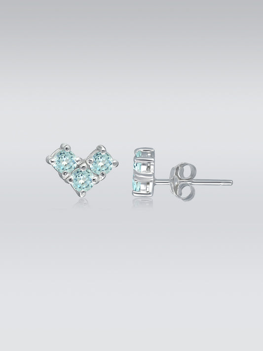 Heart-Shaped Stud Earrings