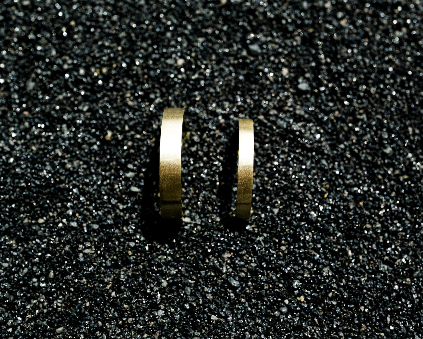 Pair of Wedding Rings 14k Gold Satin Matte Made in Germany