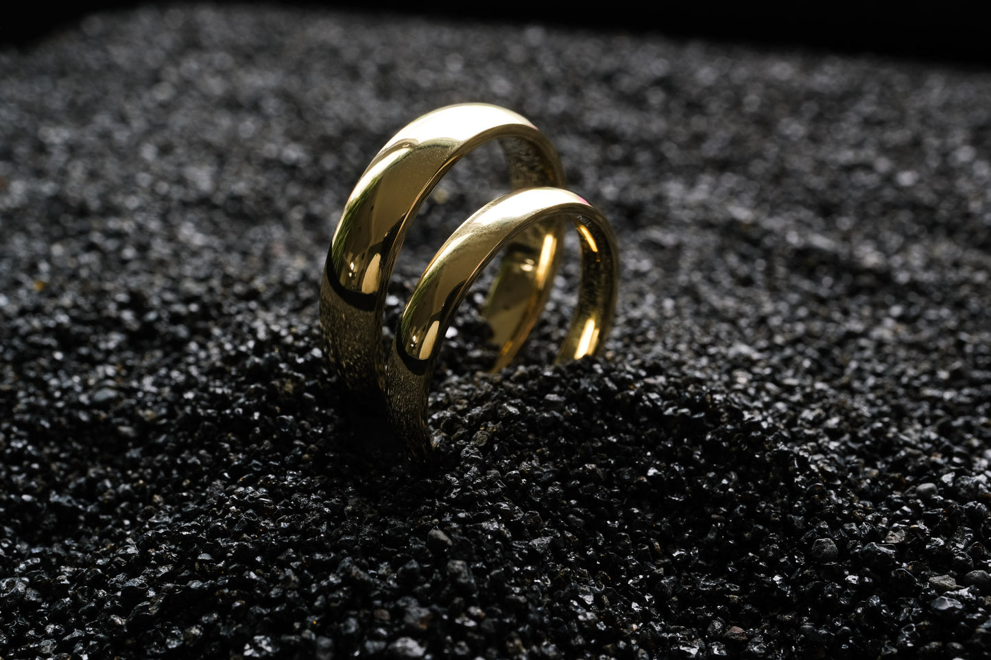 High Polished Wedding Rings in 14k Gold Made in Germany