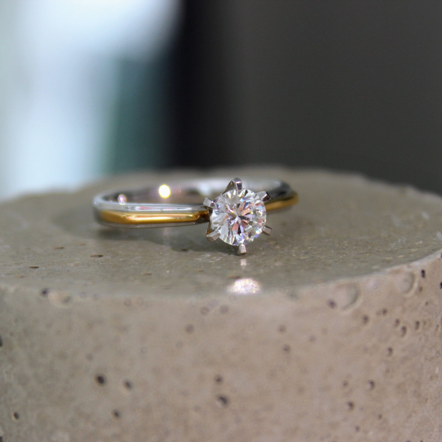 Two-Tone Diamond Engagement Ring