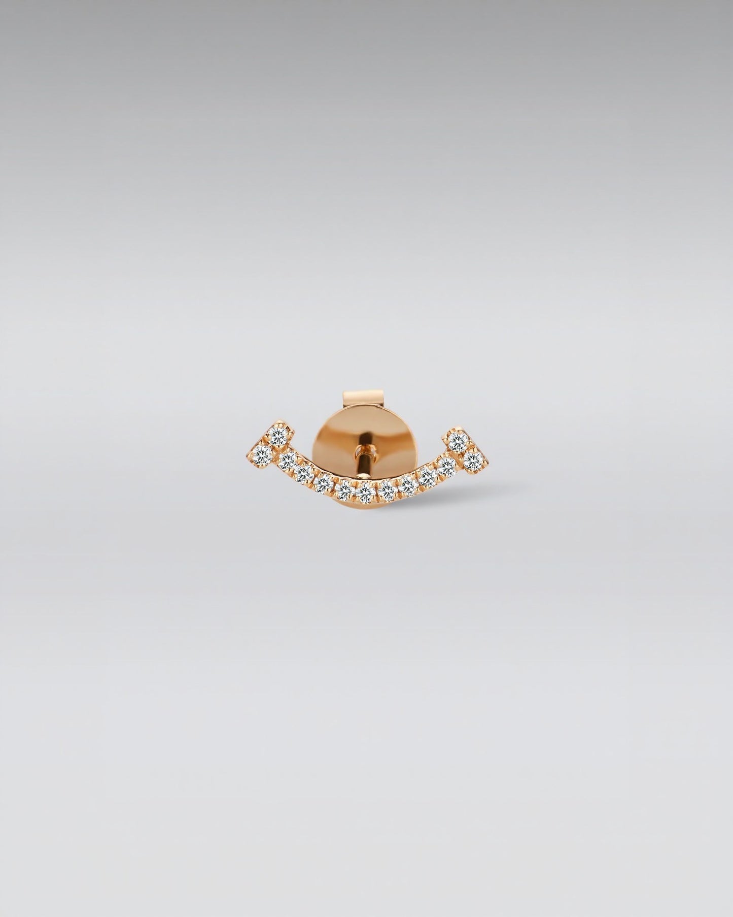 18K Rose Gold Pavé Curve Stud Earrings with Lab Grown Diamonds