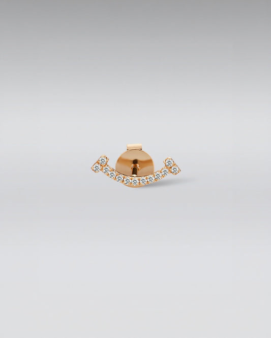 18K Rose Gold Pavé Curve Stud Earrings with Lab Grown Diamonds