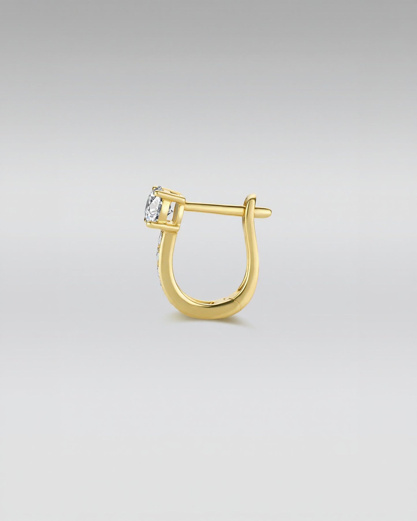 18K Gold Hoop Earrings with Lab Grown Diamonds