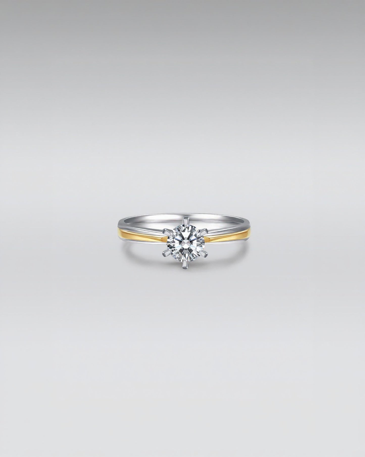 Two-Tone Diamond Engagement Ring