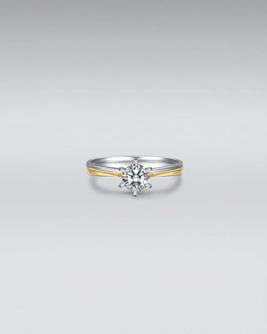 Two-Tone Diamond Engagement Ring