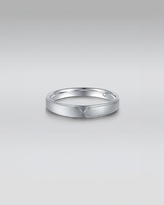 Subtle X-Detail Matte Band Ring
