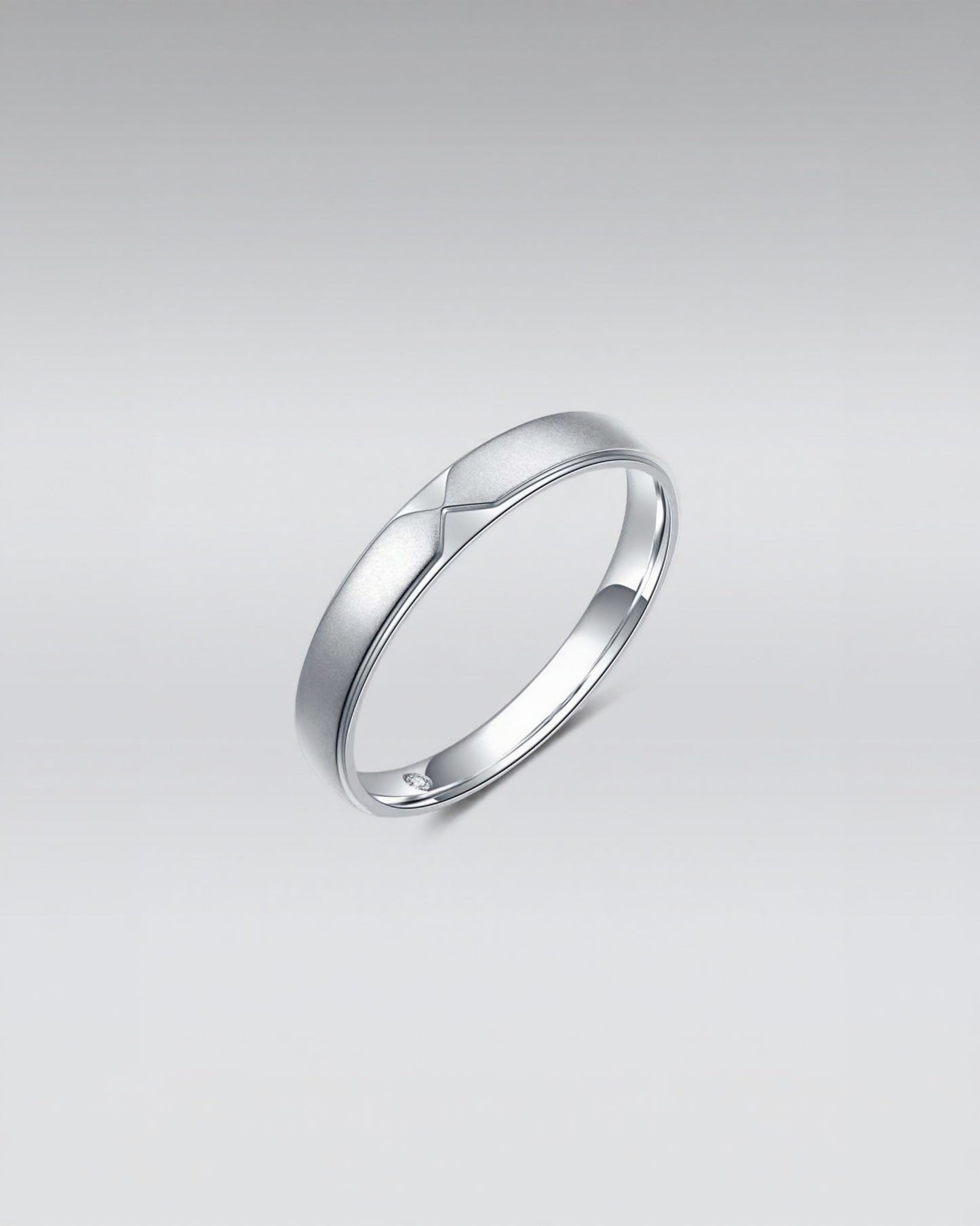 Subtle X-Detail Matte Band Ring