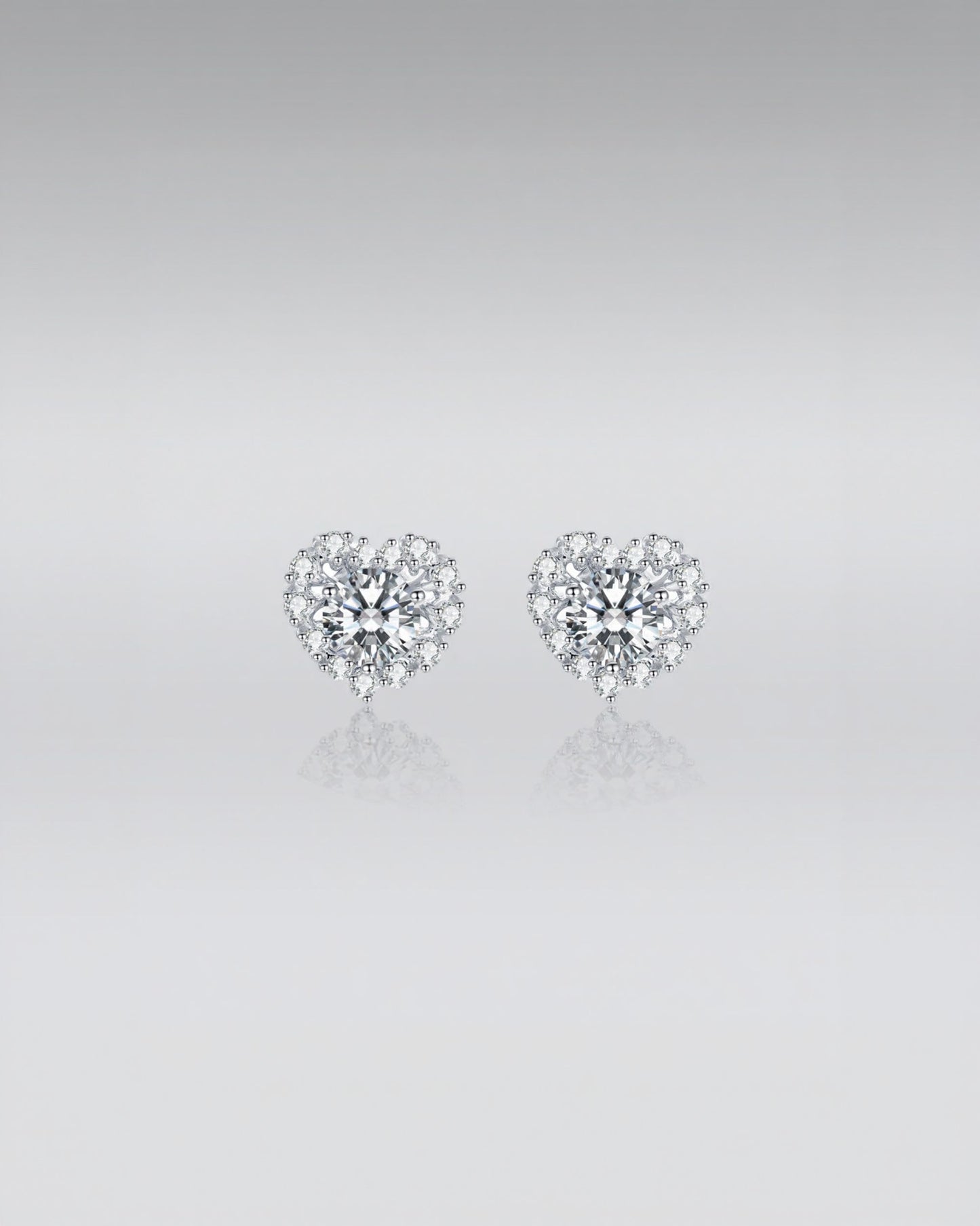 Heart-Shaped Stud Earrings