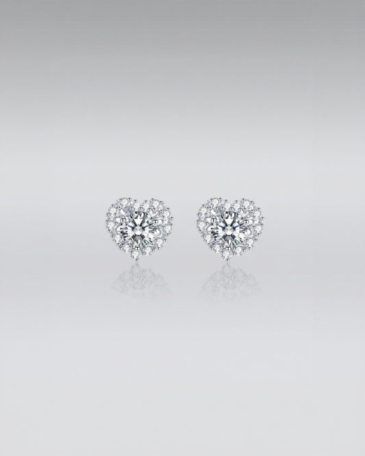 Heart-Shaped Stud Earrings