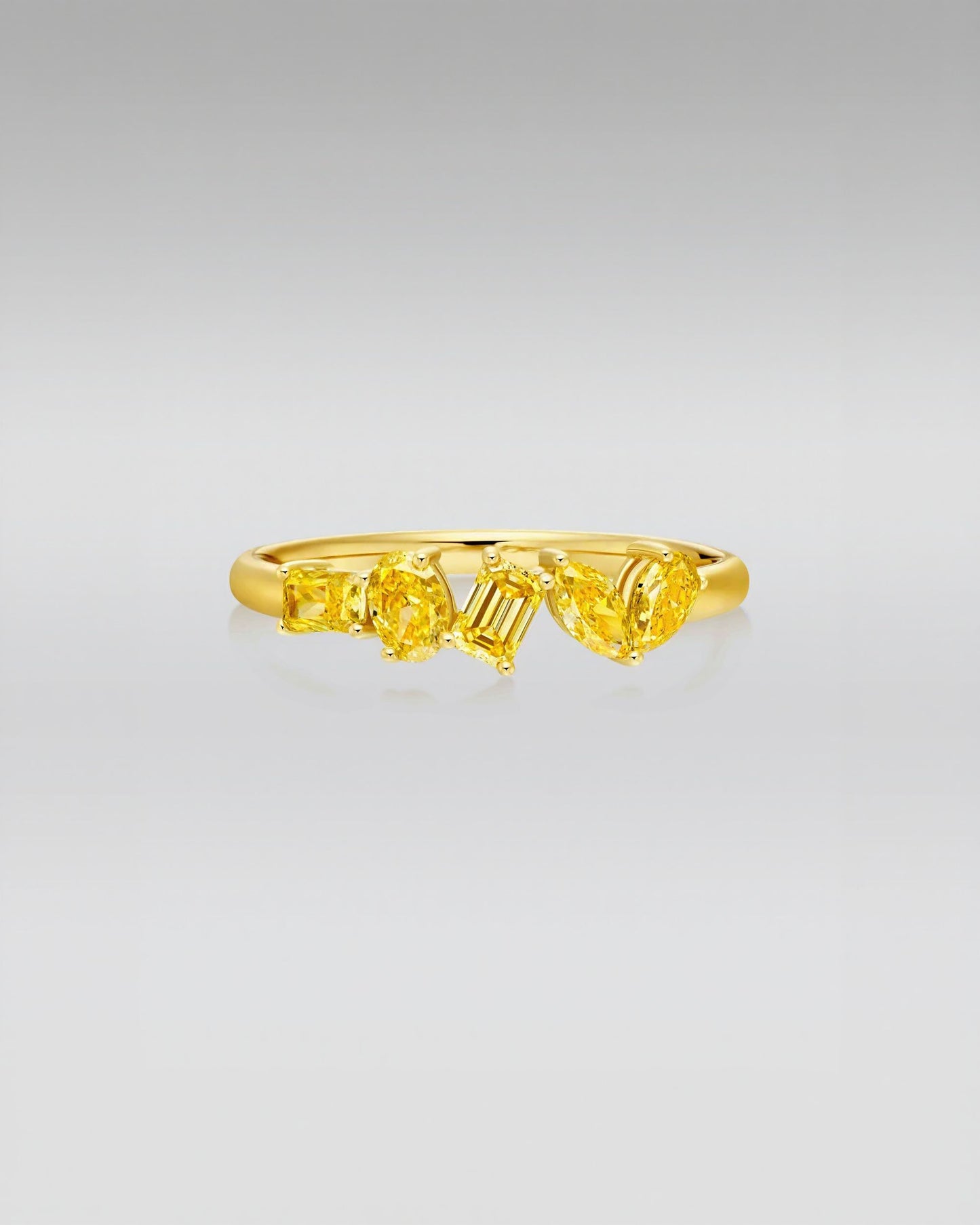 Multi-Stone Yellow Diamond Ring
