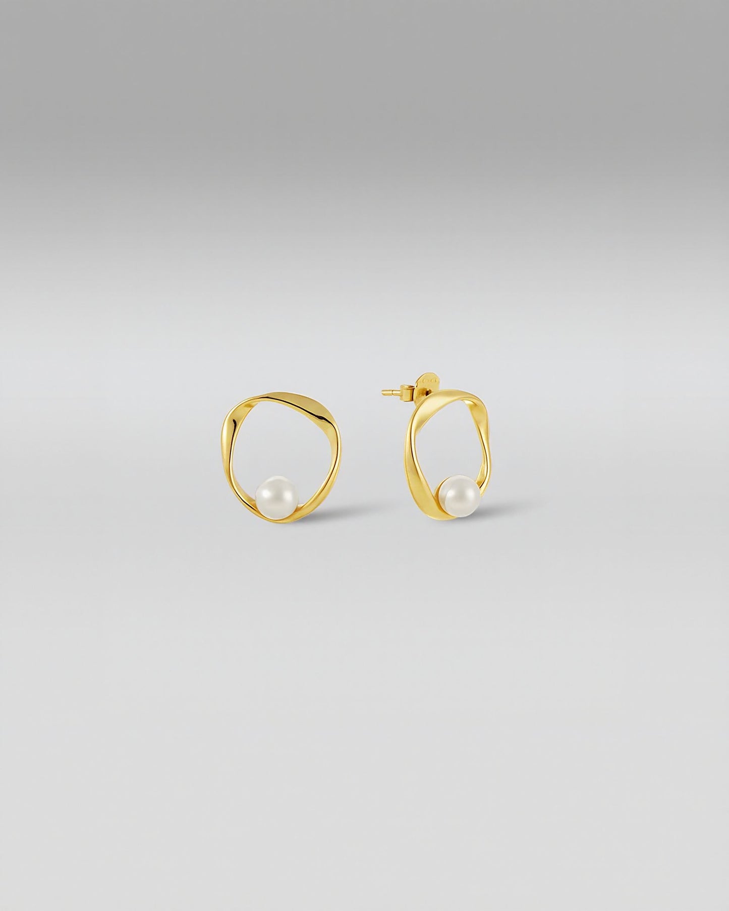 Gold-Plated Pearl Hoops