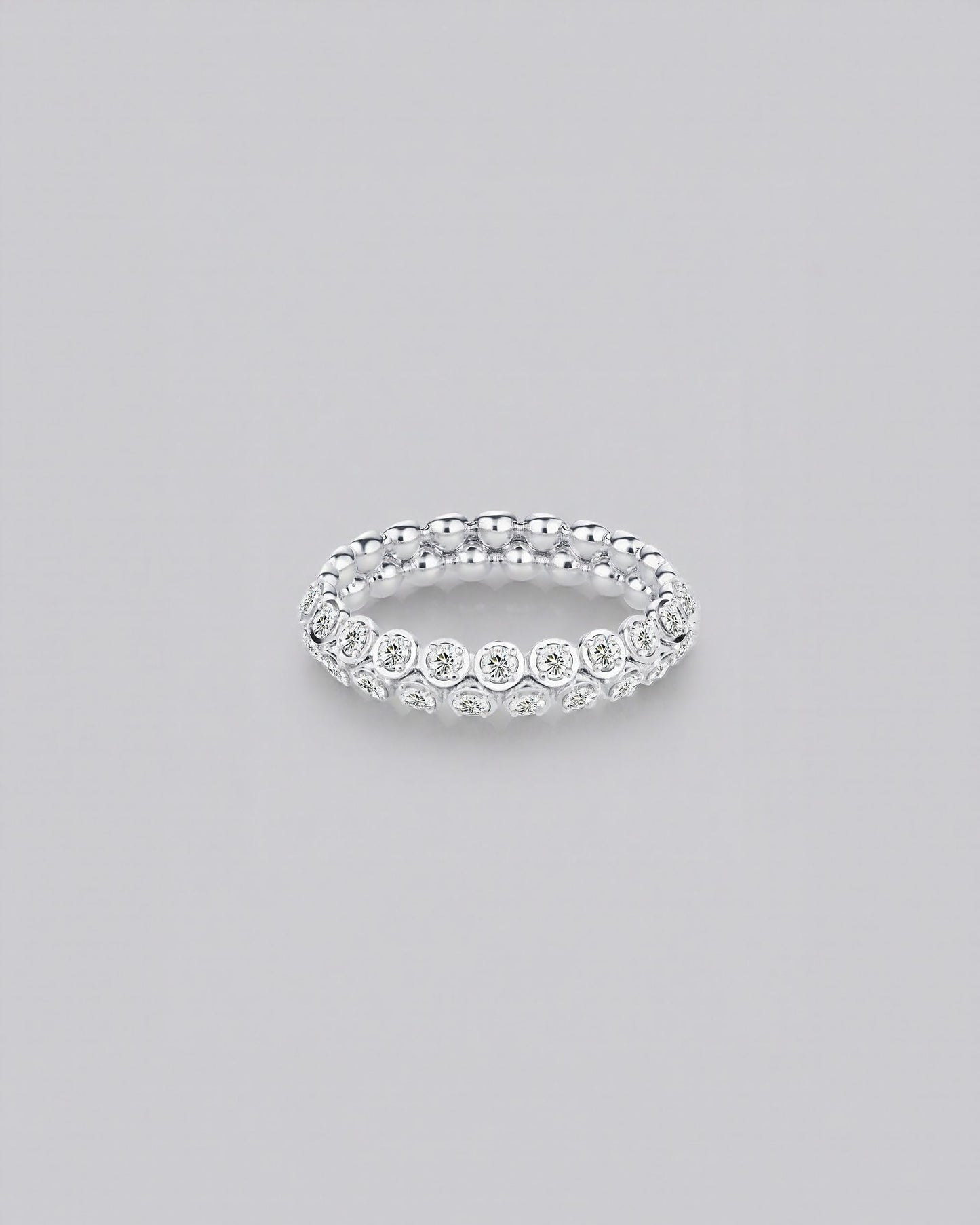 18k White Gold Double Row Eternity Ring with Lab Grown Diamonds