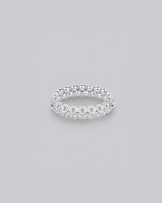 18k White Gold Double Row Eternity Ring with Lab Grown Diamonds