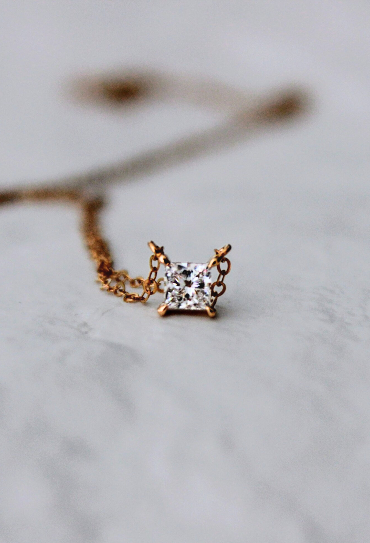 Square Diamond Necklace