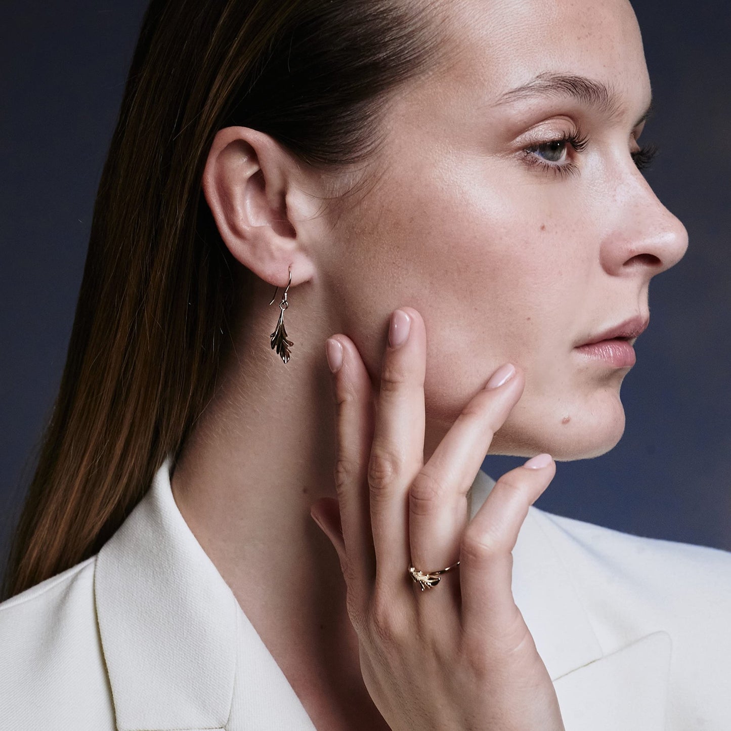 Natur - inspirierte 925 Sterling Silber Blatt - Ohrhänger Premium Modische Ohrringe (Gold) - Sternvoll Jewelry color-gold