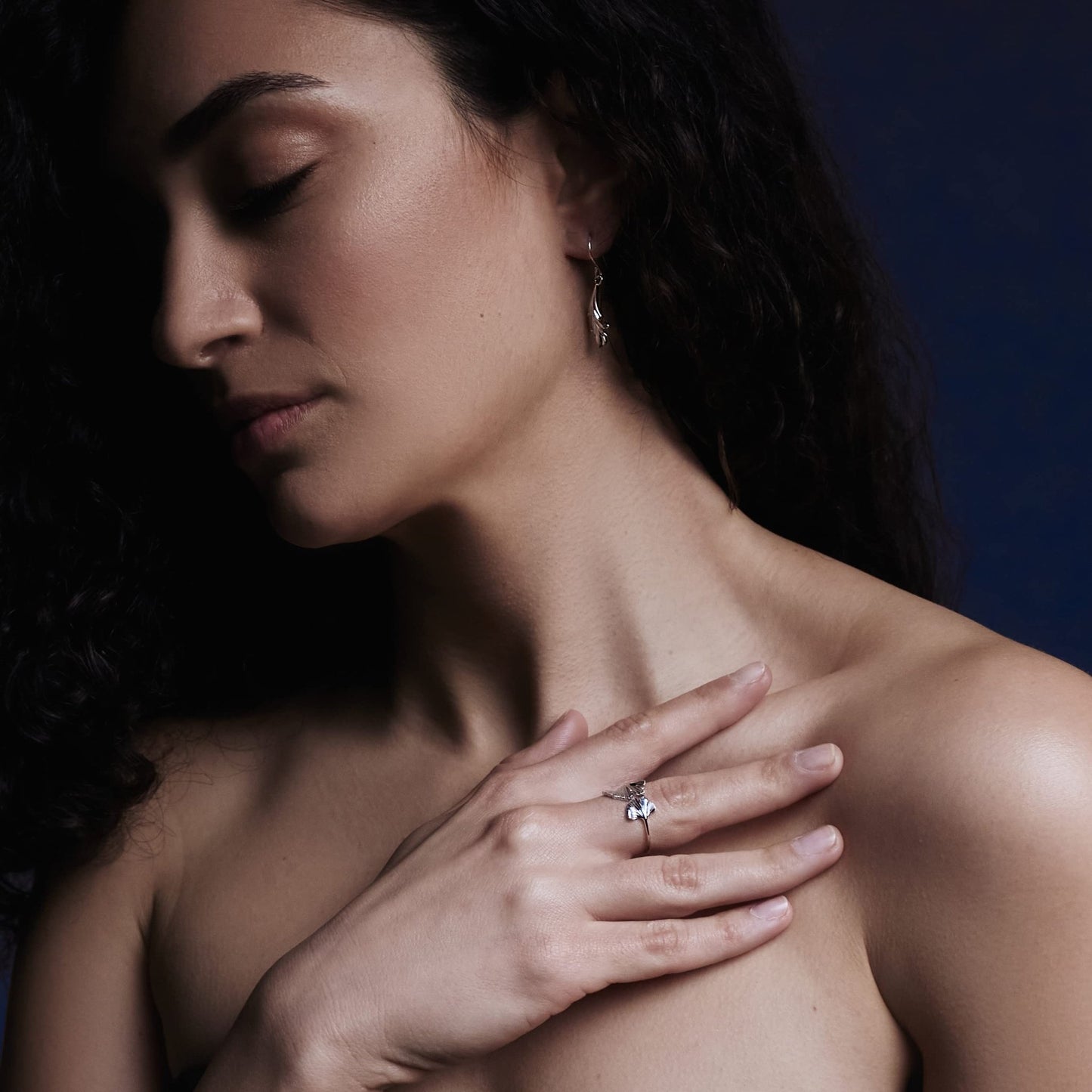 Natur - inspirierte 925 Sterling Silber Blatt - Ohrhänger Premium Modische Ohrringe (Gold) - Sternvoll Jewelry color-silver