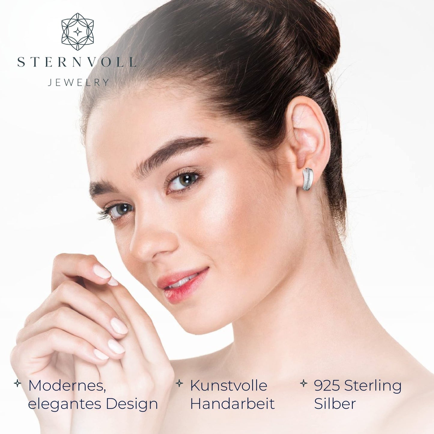 Schmerzfreie Ohrclips aus 925 Sterling Silber (ohne Ohrlöcher) - Sternvoll Jewelry color-silver style-stud style-clip-on