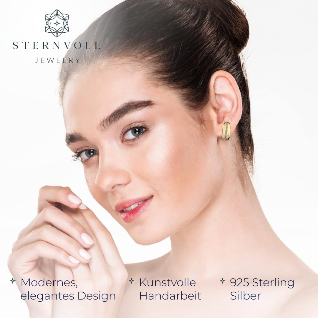 Schmerzfreie Ohrclips aus 925 Sterling Silber (ohne Ohrlöcher) - Sternvoll Jewelry color-gold style-stud style-clip-on