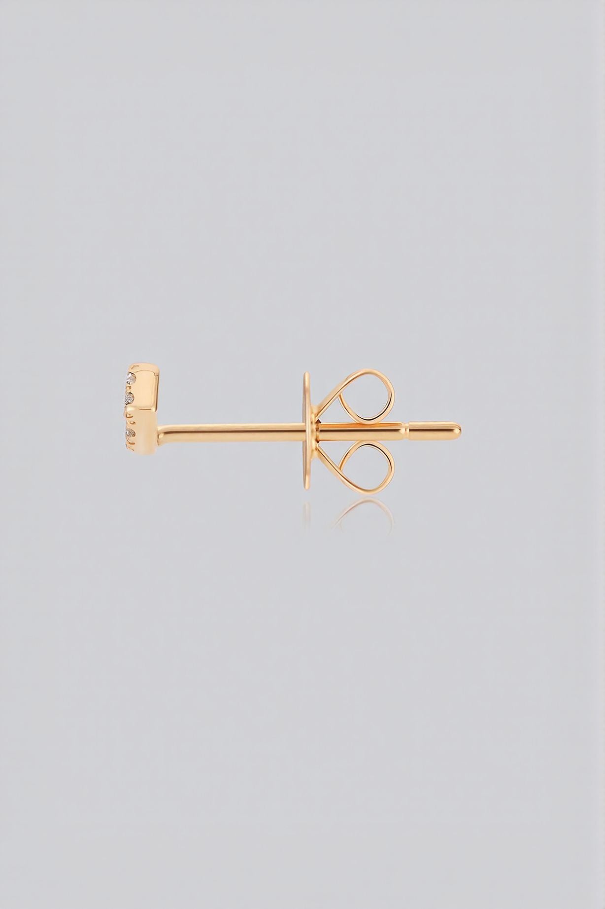 18K Rose Gold Pavé Curve Stud Earrings with Lab Grown Diamonds