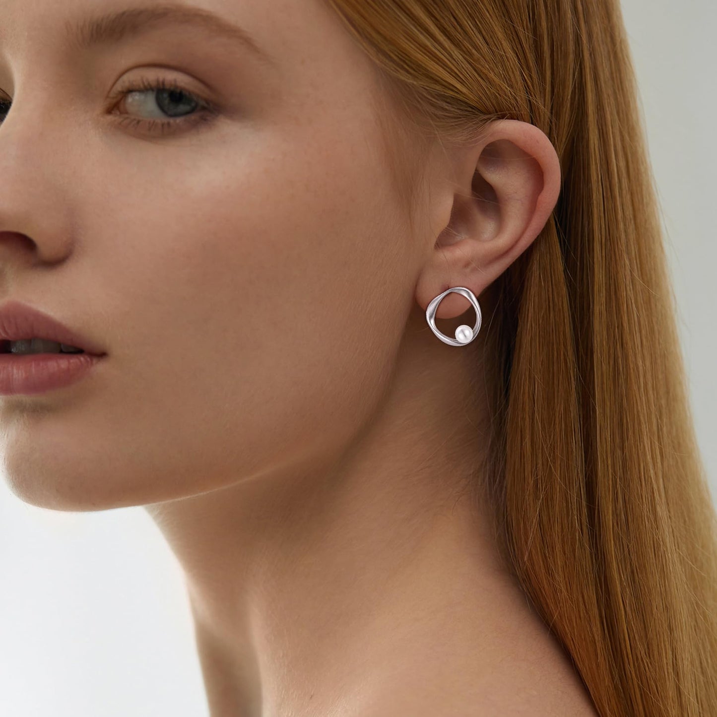 Sternvoll® Creolen aus 925 Sterling Silber Gold platziert mit Süßwasserperlen (Creolen Gold) - Sternvoll Jewelry color-silver earring design-hoop