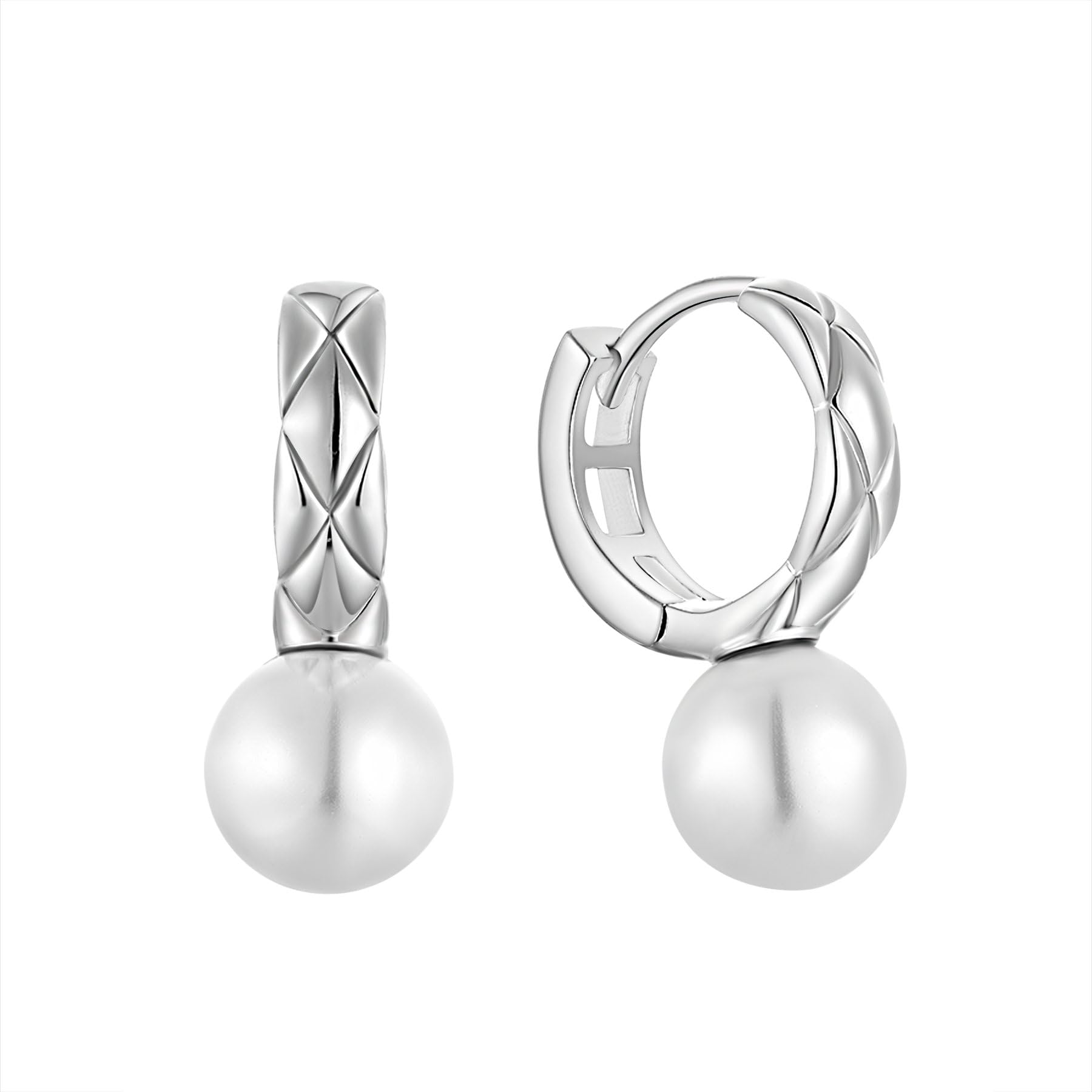 Sternvoll® Creolen aus 925 Sterling Silber Gold platziert mit Süßwasserperlen (Creolen Gold) - Sternvoll Jewelry
color-silver earring design-huggie