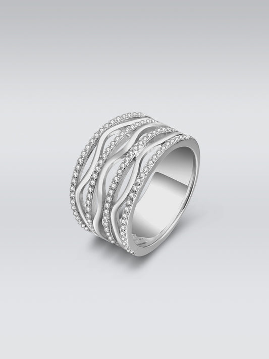 Breiter Zirkonia-Ring