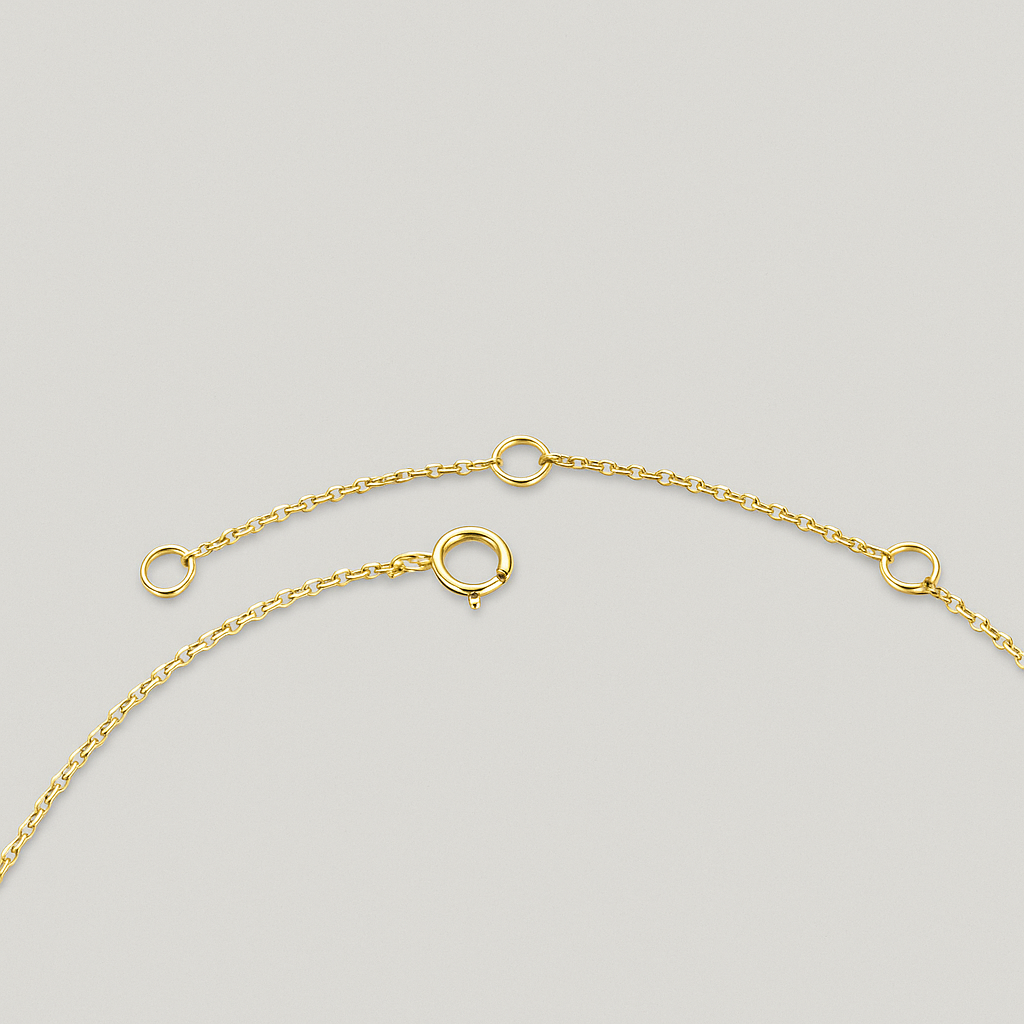18k Yellow Gold Heart Necklace with Lab Grown Diamonds