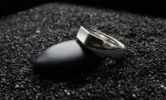 Minimalist Signet Ring in 925 Sterling Silver with Polished Finish