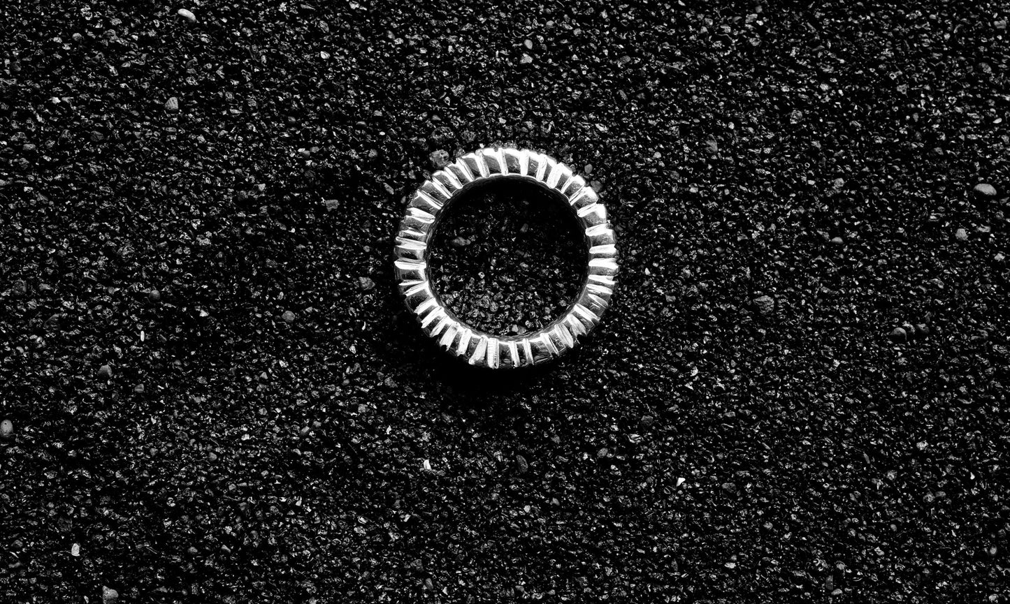 Bold Textured Band Ring Handmade in Germany from 925 Sterling Silver