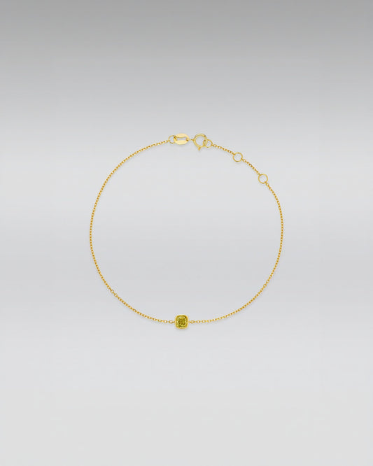 18k Gold Bracelet with Yellow Diamond