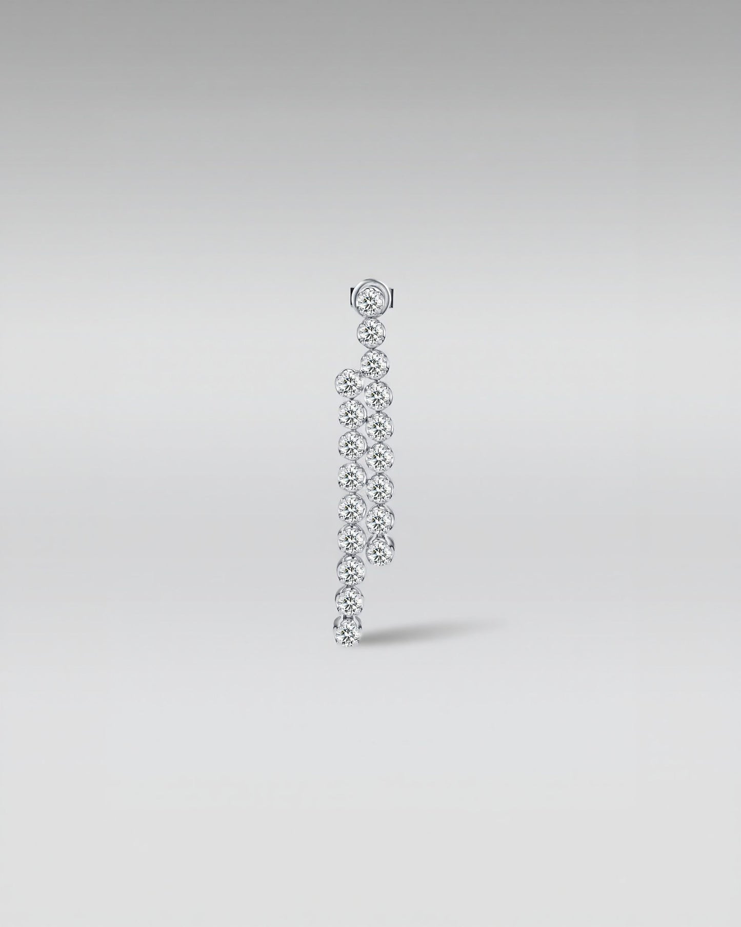 18K White Gold Diamond Drop Earrings with Lab Grown Diamonds