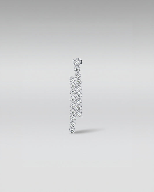 18K White Gold Diamond Drop Earrings with Lab Grown Diamonds