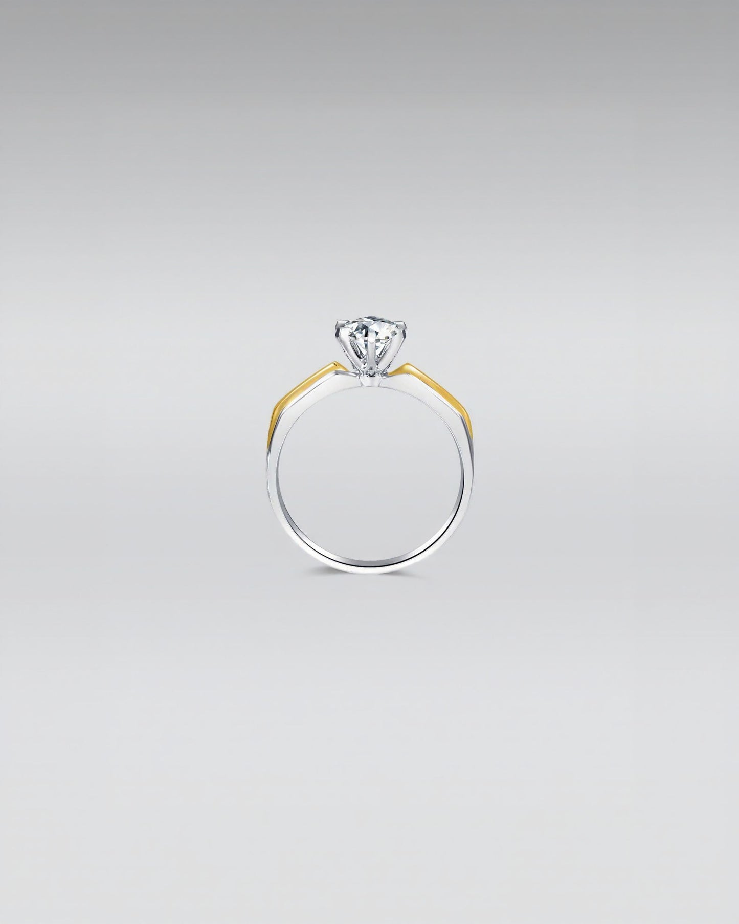 Two-Tone Diamond Engagement Ring