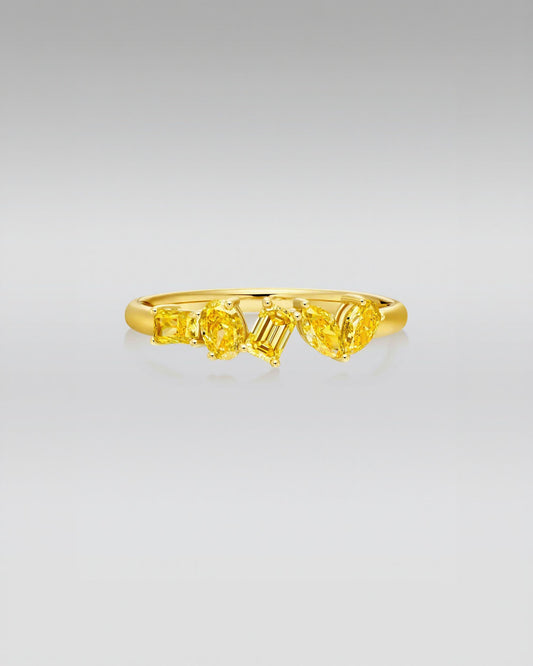 Multi-Stone Yellow Diamond Ring