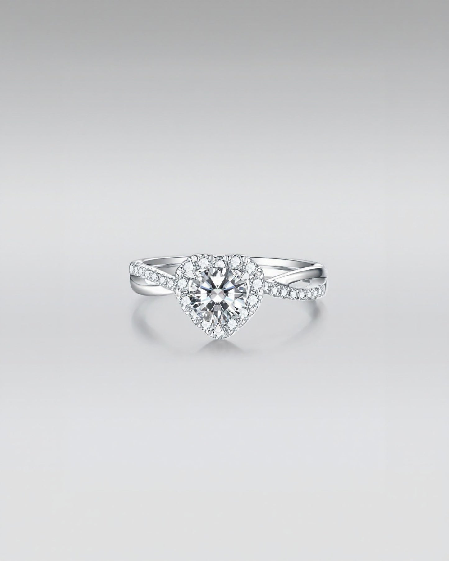 Heart-Shaped Halo Diamond Ring
