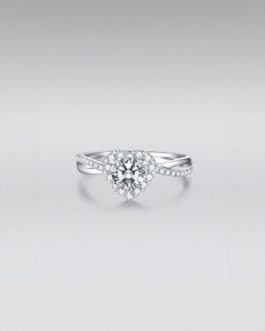 Heart-Shaped Halo Diamond Ring