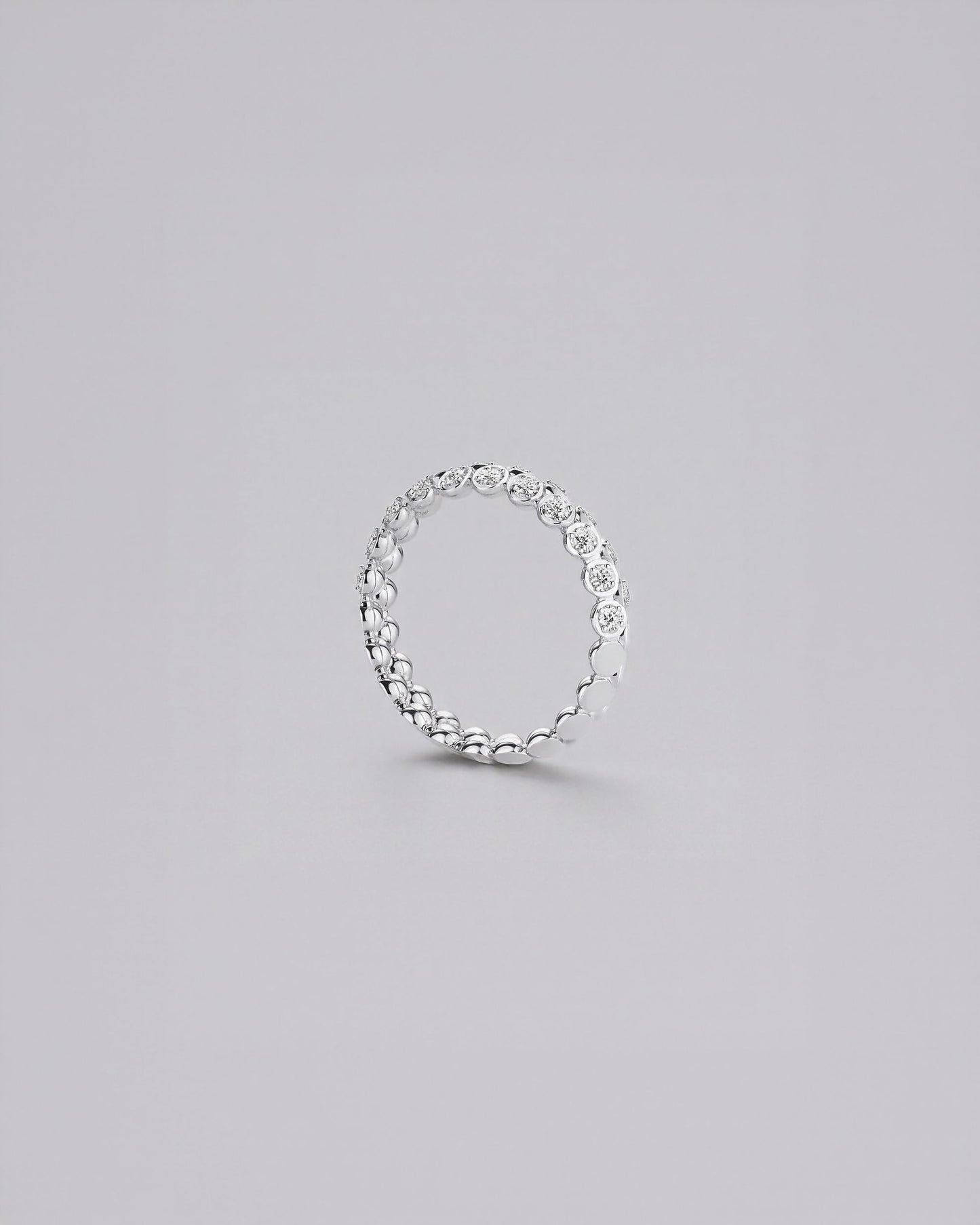 18k White Gold Double Row Eternity Ring with Lab Grown Diamonds