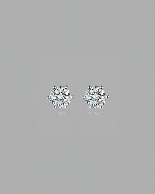 Timeless 6-Prong Solitaire Ear Studs